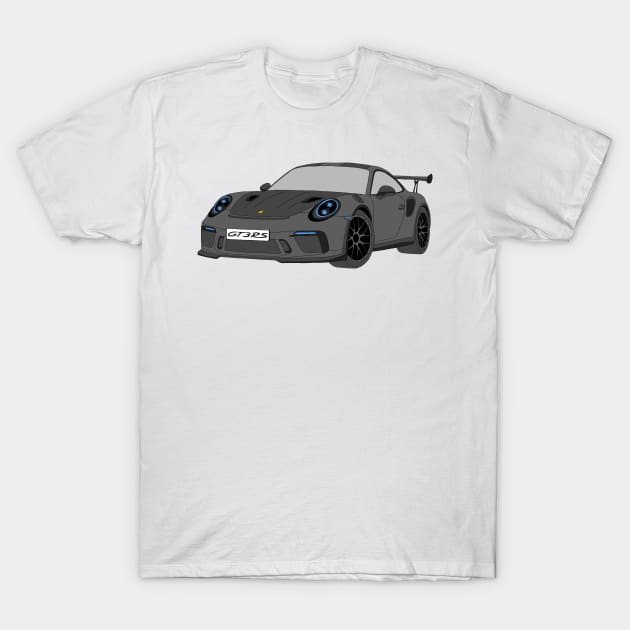 Porsche GT3 RS car selfmade Grey T-Shirt by Merlins Desings